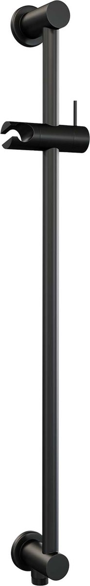BRAUER Black Carving thermostatische inbouw regendouche met drukknoppen SET 69 met 20 cm douchekop en gebogen muurarm en 3-standen handdouche en doucheslang en geïntegreerde glijstang mat zwart