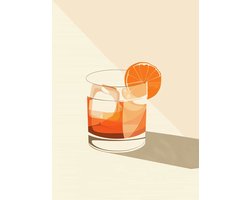 Negroni Poster | Cocktail Poster | Drank Poster | Unieke Poster | Stijlvolle Poster | Bar Poster | 50x70cm | Wanddecoratie | Muurposter | S3240LVD | Geschikt om in te lijsten