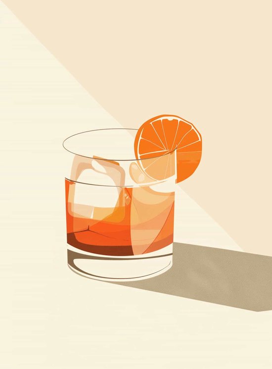 Negroni Poster | Cocktail Poster | Drank Poster | Unieke Poster | Stijlvolle Poster | Bar Poster | 50x70cm | Wanddecoratie | Muurposter | S3240LVD | Geschikt om in te lijsten