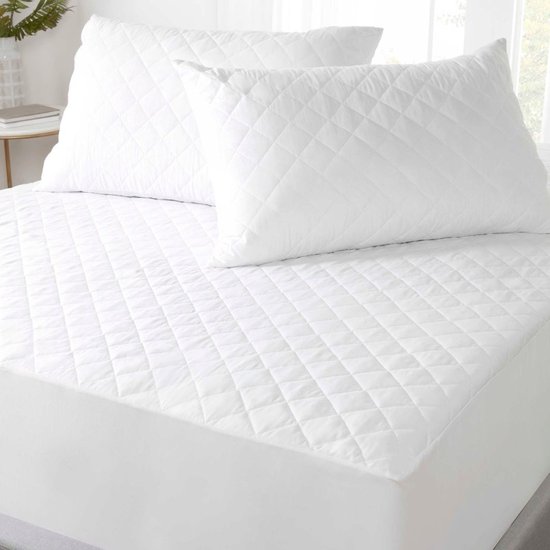 Decoware Matrasbeschermer 160x200 - Matrasbeschermers - Molton Hoeslaken - Hoeslakenbadstof - Wasbare Matrashoes - 4 Elastische Banden - Topper Hoeslaken 40 cm Dikte