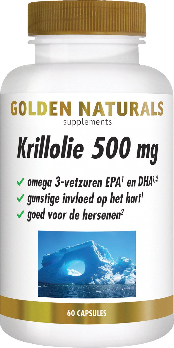 Goedkoopste Golden Naturals Krillolie 500mg (60 softgel capsules