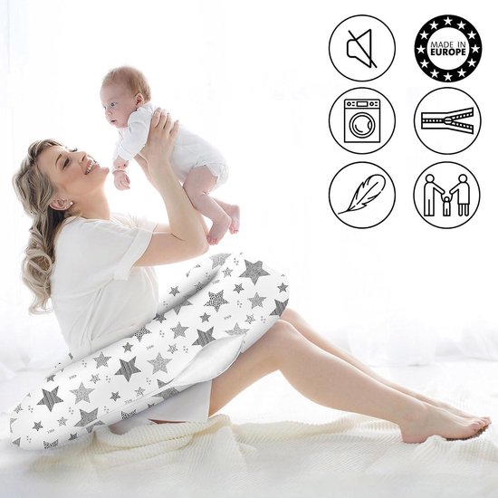 Zwangerschapskussen XXL lichaamskussen - ondersteuningskussen borstvoedingskussen - zijslaapkussen met overtrek - kleine babyspullen voor pasgeborenen van $ — afbeelding 5