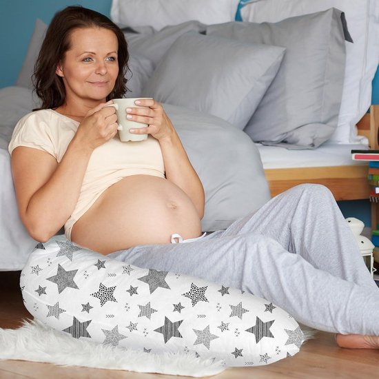 Zwangerschapskussen XXL lichaamskussen - ondersteuningskussen borstvoedingskussen - zijslaapkussen met overtrek - kleine babyspullen voor pasgeborenen van $ — afbeelding 4
