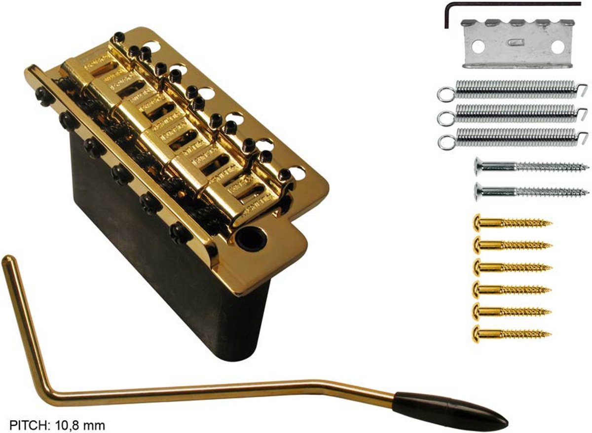 Wilkinson WVC/G Tremolo met Gouden Afwerking en Stainless Steel Zadel