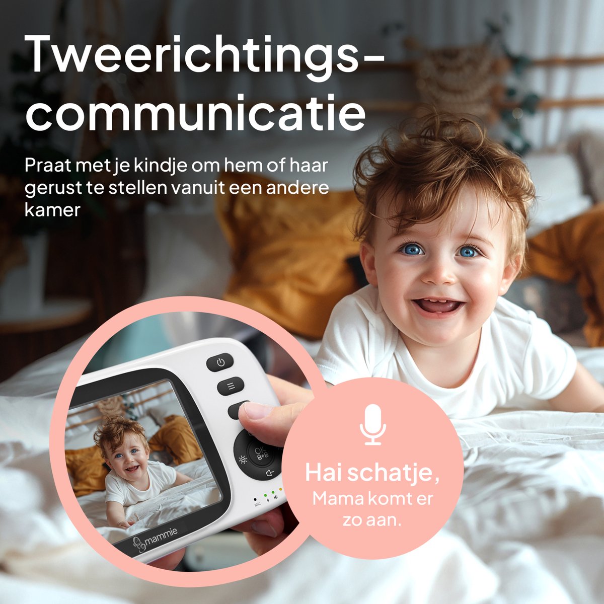 Mammie Babyfoon met Camera - Baby Monitor - Babyphone - Baby Camera - Uitbreidbaar tot 4 camera's — cadeau in Cadeau-ideeën - foto 7