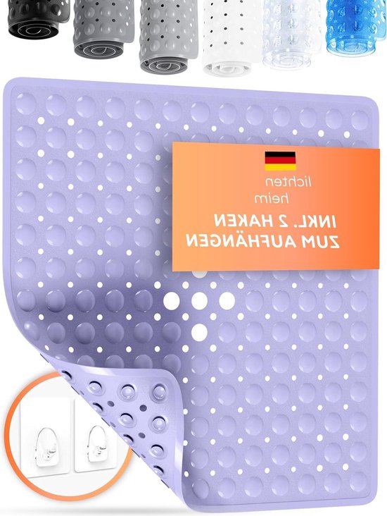 Delluxia Douchemat antislip 53x53 cm, INCL. 2 haken | Antislipmat