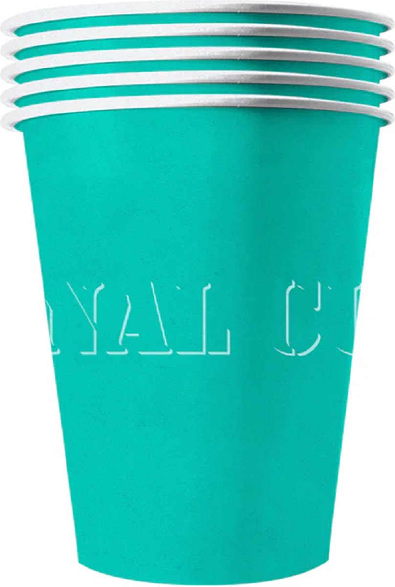 ORIGINAL CUP - 20 Amerikaanse turquoise recyclebare kartonnen bekers 53 cl