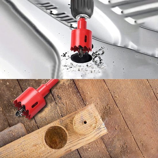 Gatenzaag met een diameter van 110 mm, bimetalen boor met deelbare boor voor hout en kunststof, bijv. gipsplaat, gipsplaat, open haard