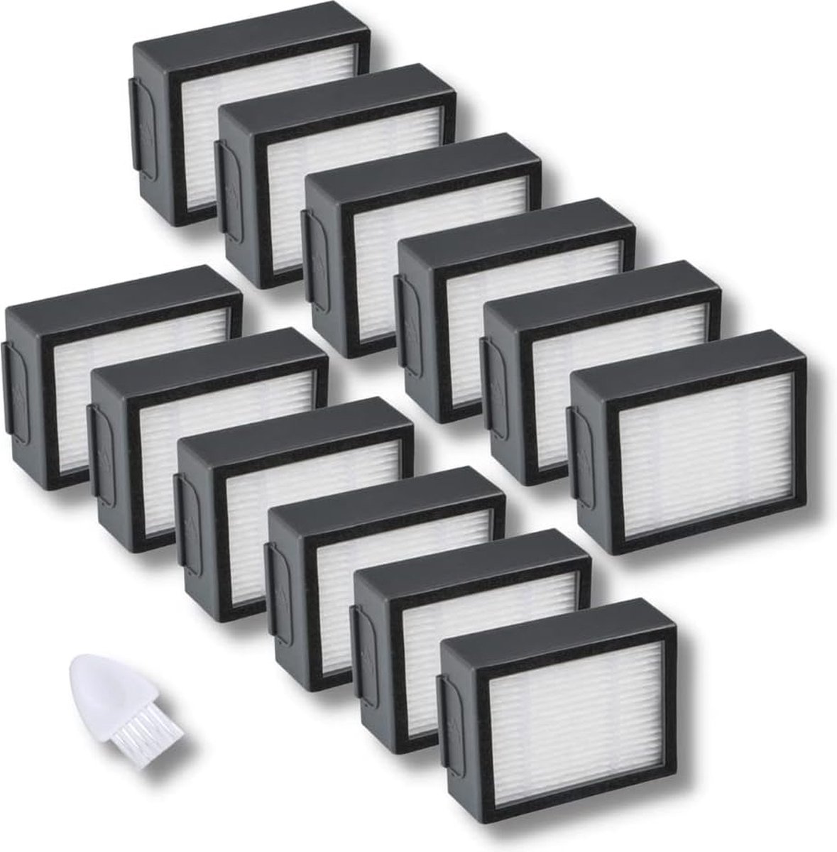 12 Pack Filter Vervangende Onderdelen geschikt voor iRobot Roomba I & E Serie i3, i3+, i4, i4+, i6+, i7, i7+, i8, i8+, E5, E6, E7 Robotstofzuigers met multifunctionele reinigingsborstel