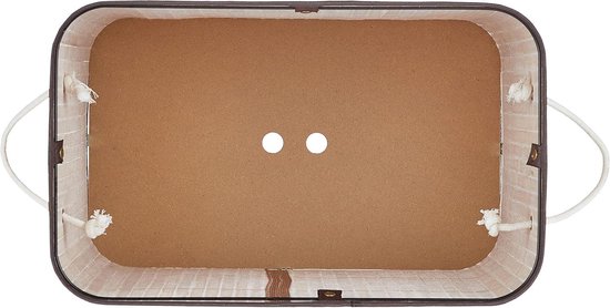 Panier à linge en Bamboe 3 compartiments - 30 L par compartiment - Couvercle et poignées - HBD 63 x 55 x 35 cm - Coloris naturel