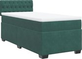 vidaXL - Sommier tapissier - avec - matelas - velours - vert foncé - 90x190 - cm