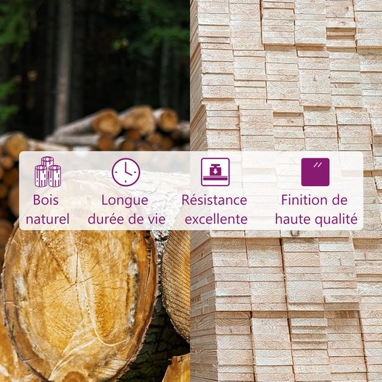 The Living Store Boîte de jardin en bois - 31 x 31 x 70 cm - Grijs - Bois de pin Massief