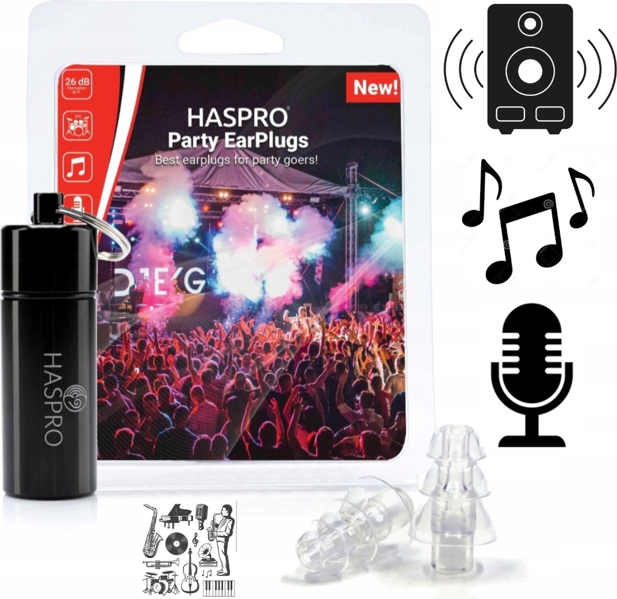 Goedkoopste Haspro Ear Plugs, comfortable earplugs, oordoppen, music festival oordopjes, muziekliefhebbers