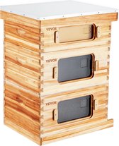 Kibus Bijenkast met 30 Frames - Bijenkorf - Imker - Cederhout / Acrylramen - 46.2x56.2x76cm - Volledige bijenwas coating - Bijenteelt - Honing - Imkers - Imkeren