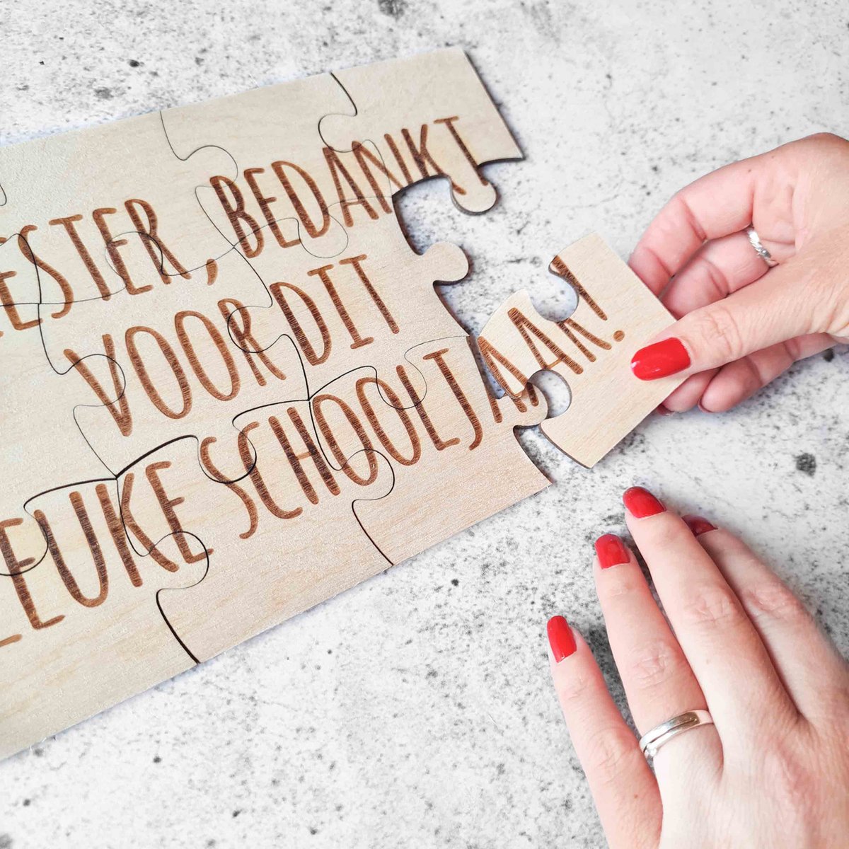 Houten puzzel A5 | Meester, bedankt! | cadeau einde schooljaar