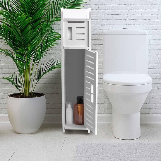 Porte-rouleau De Toilette Avec étagère - En Acier Inoxydable Argenté, Rangement Salle De Bain Mobile