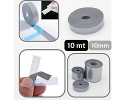 10 Meter ZELFREFLECTERENDE TAPE/LINT om te op te Stijken, Breedte 10MM, Kleur GRIJS, HOT-FIX