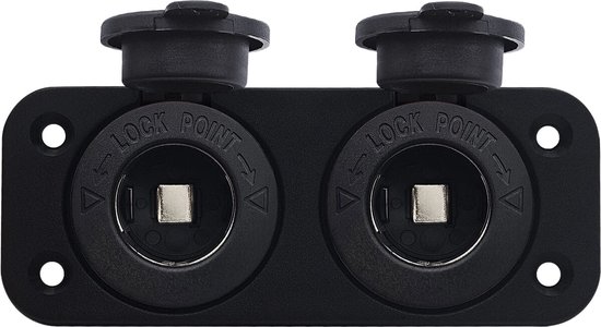 ProRide 12V Sigarettenaansteker 2 Stopcontacten Inbouw - 12/24V - 10A - Complete set - Stopcontact Auto, Boot en Camper