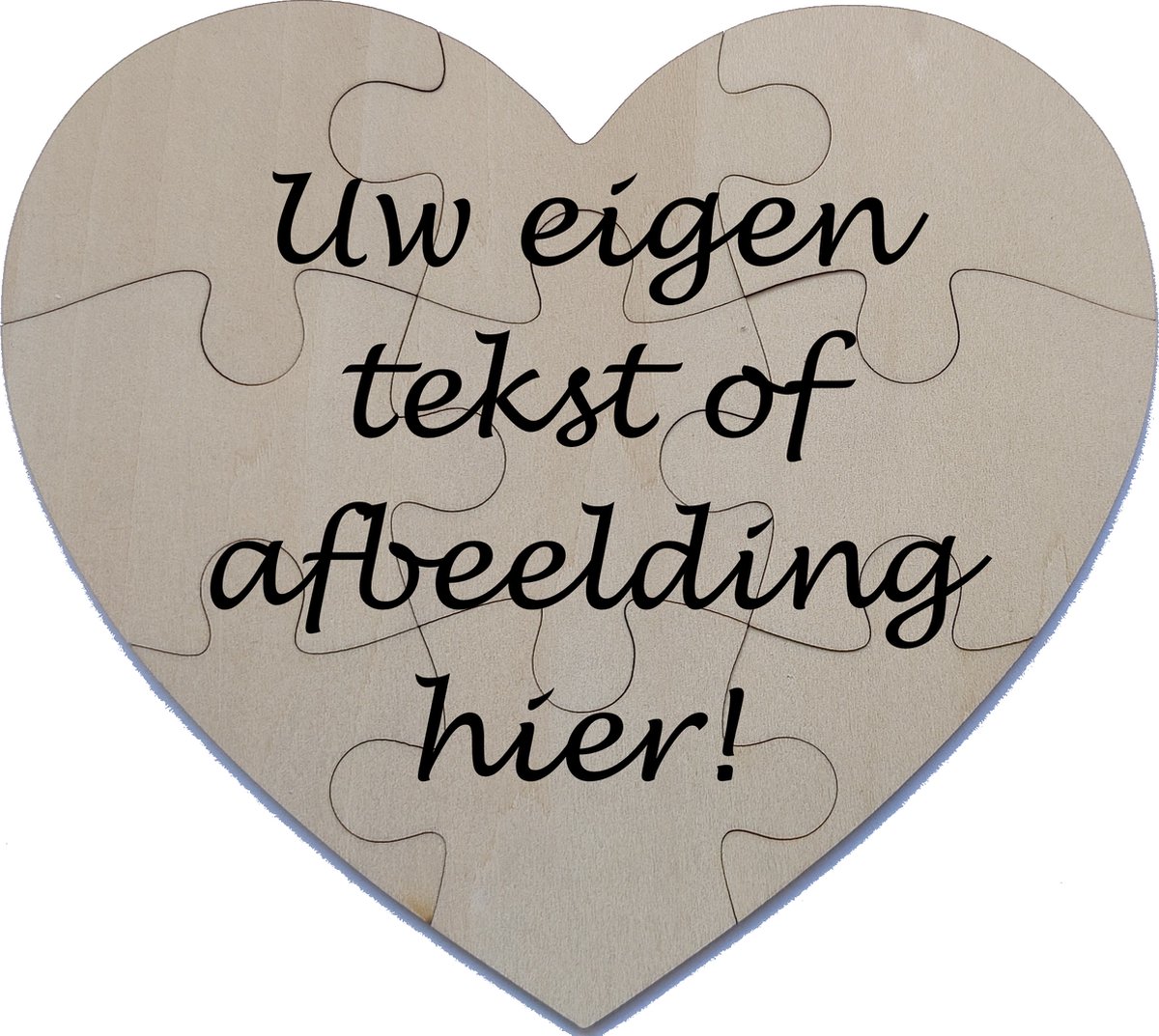 Goedkoopste Houten hart vormige puzzel gepersonaliseerd met uw eigen tekst of afbeelding 9 stukjes