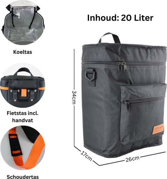 Koeltas & Fietstas in Één - Lange Schouderband - Fietstas - Koeltas - Voorvak - Lichtgewicht van KOEL — afbeelding 4