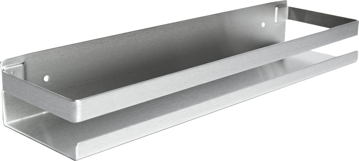 DOESS Doucherek- Douchemand- Badkamerrek-Badkamer Organiser-Rekje Voor In De Douche- Badkamer Plank- RVS Doucherek- Rekje Voor Shampoo-Douchemand Zonder Boren- Rechthoekig Doucherek- Inclusief Montagemateriaal (50 CM, Zilver)