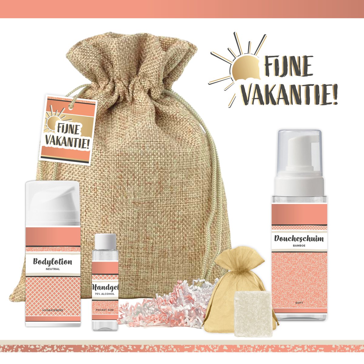 Goedkoopste Geschenkset “Fijne vakantie!” - 5 producten - 400 gram | Luxe Cadeaubox voor haar - Wellness Pakket deluxe - Giftset - Speciaal voor jou - Vrouw - Cadeaupakket Collega - Cadeau - Vakantiepakket - Goud - Roze