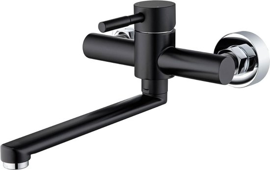 Cecipa max Wandkeukenkraan met draaibare uitloop - 2-straals wastafelmengkraan naar keuze - 360