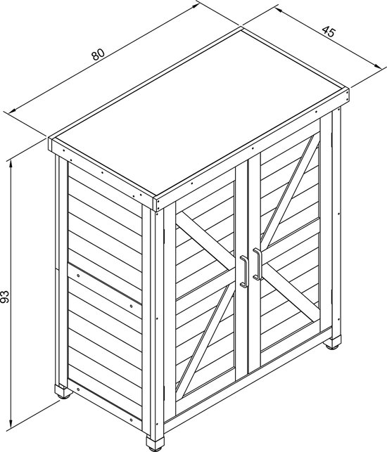 AXI Felix houten opbergkast – Tuinkast van FSC Hout - Magnetisch sluitsysteem - Verstelbare poten - 80x45x93cm - Bruin