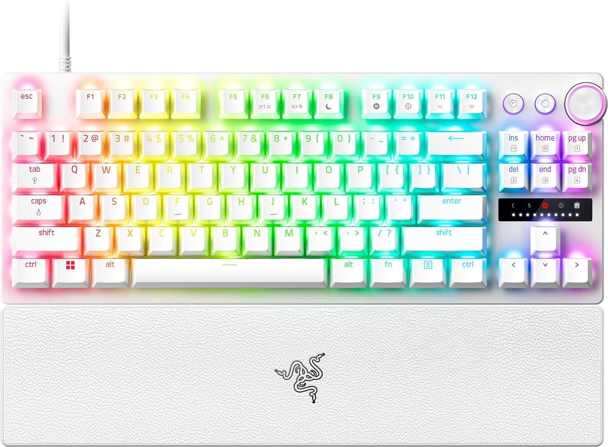Razer Huntsman V3 Pro TKL - White gaming toetsenbord TKL, RGB leds, Doubleshot PBT