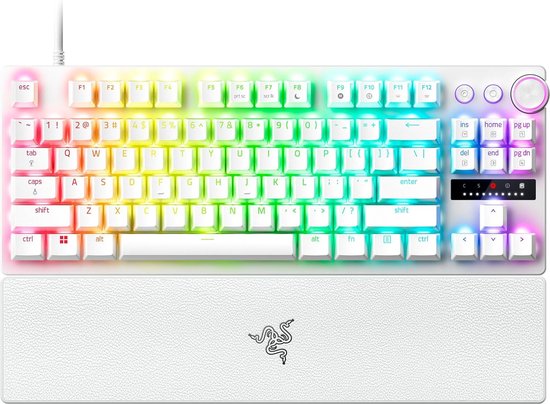 Razer Huntsman V3 Pro Tenkeyless - Gaming Toetsenbord - TKL - Optische Switches - RGB - Qwerty - Wit