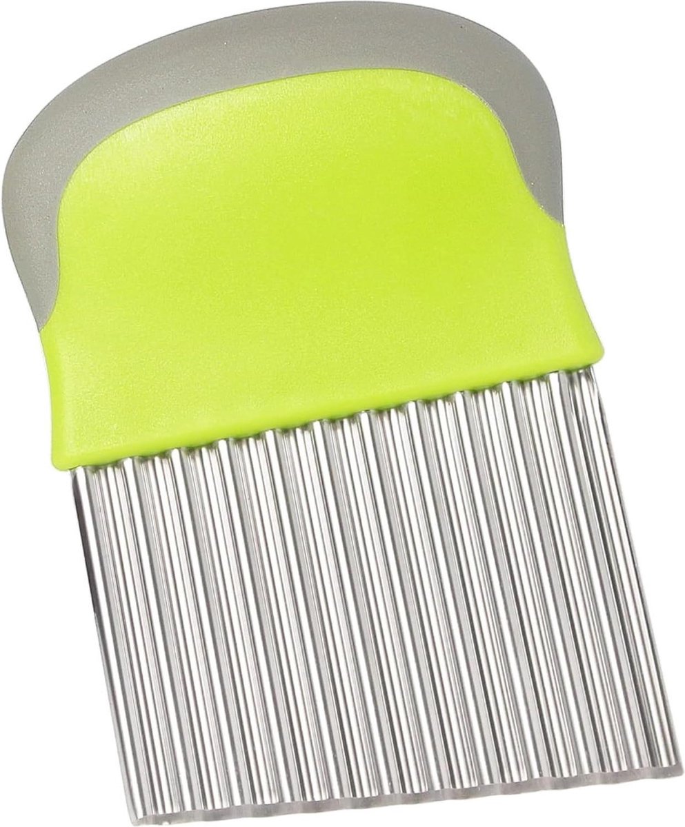 Bol.com Golfsnijder groentesnijder voor aardappelen en friet - Roestvrij staal gekarteld snijmes met ribbelmes Frietsnijder aanbieding