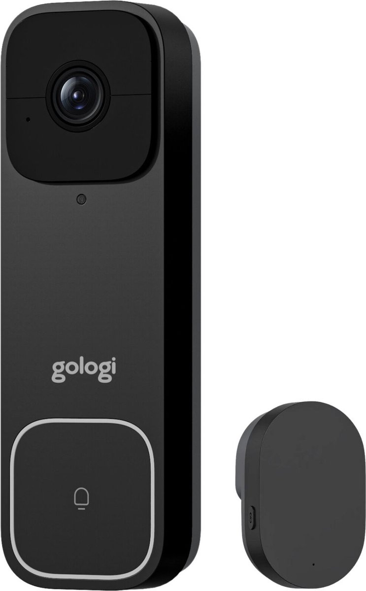 Gologi Video Deurbel - Slimme Deurbel met Camera en WiFi - HD Video Kwaliteit - Draadloos op Accu - Inclusief Muurbeugel en Chime - Night Vision - Waterdicht - Zwart