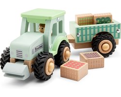 New Classic Toys® Houten Tractor met Aanhanger - Inclusief 4 Groentekisten - Groen - Educatief Speelvoertuig - Rollenspel Speelgoed - Vanaf 18 Maanden New Classic Toys® Houten Tractor met Aanhanger - Inclusief 4 Groentekisten - Groen - Educatief Speelvoertuig - Rollenspel Speelgoed - Vanaf 18 Maanden