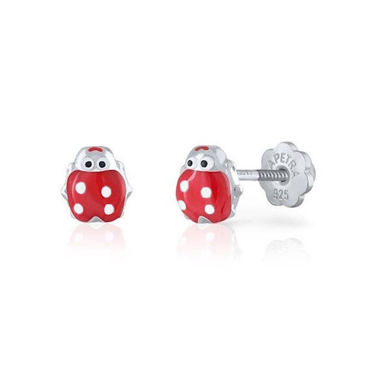 Lapetra Kinder Oorknopjes Lieveheersbeestje Rood/Wit