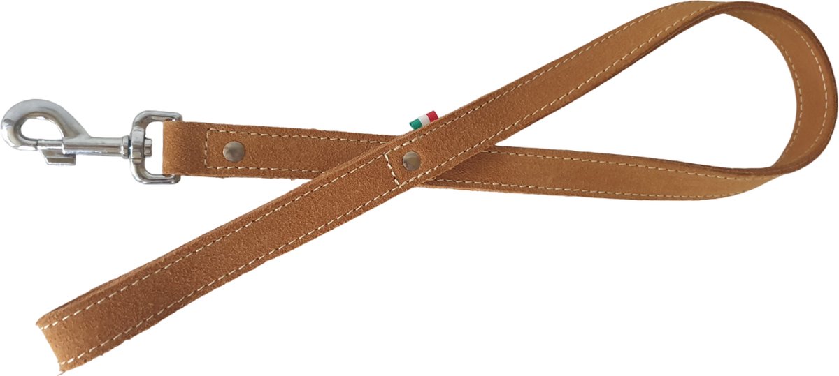 JACK AND VANILLA Gold Hondenriem / Hondenlijn - Leder - Breedte: 2,5 cm - Lengte: 100 cm