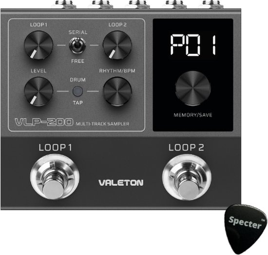 Foto: Valeton multi track sampler vlp 200 gitaar effect pedaal met specter plectrum