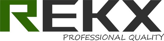 Het REKX logo met de tekst "PROFESSIONAL QUALITY" eronder.