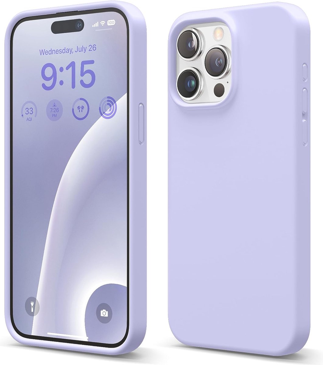 Arara Hoesje Geschikt voor iPhone 15 Pro Hoesje Siliconen - liquid Backcover - Lila