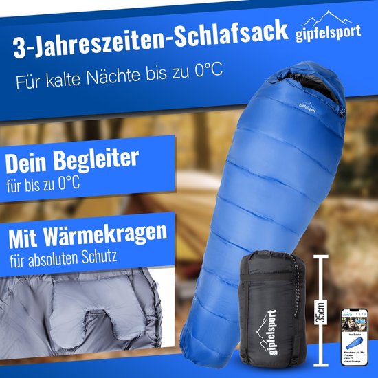 Ultralichte slaapzak 4 seizoenen [-20°C tot 15°C] Ultralichte slaapzak - Ultralichte mummieslaapzak voor alle seizoenen, trekkingslaapzak voor kamperen, reizen en buiten van Merkloos — afbeelding 2