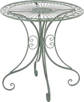 CLP Hari ronde tuintafel - rond - bijzettafeltje - Bistrotafel - met sierlijke decoraties - in Art Nouveau stijl - Metaal - antiek/groen