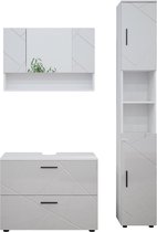 Vicco Ensemble de meubles de salle de bain Irma, Wit brillant, 3 parties, avec meuble bas 80 cm