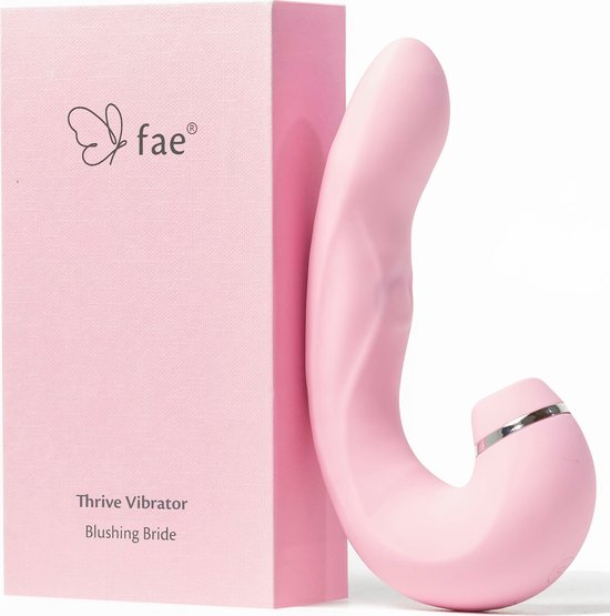 Fae® Vibrator voor Vrouwen - Clitoris & G spot Stimulator - Zuig en druk functie - Penetratie Dildo - Sex Toys voor Vrouwen en koppels - Seksspeeltjes - Thrive Series - Blushing Bride