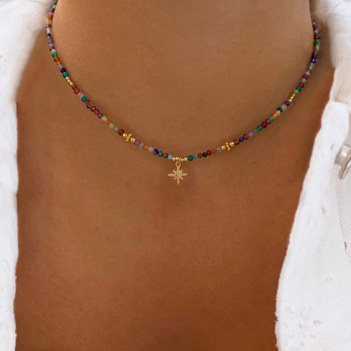 Choker - Korte ketting - Kraaltjes - Hangertje
