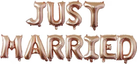 Net Getrouwd 16 CM Ballon - Huwelijksdecoratie - Bruiloft accessoires - Zomer chique - Net getrouwd - Decoratie - Trouwfeest - B4.1