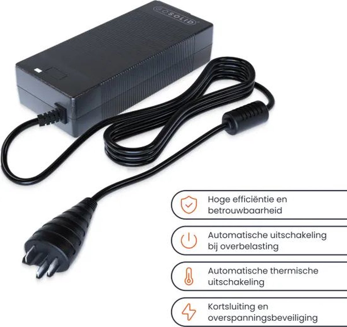GO SOLID! Oplader Elektrische Fiets - geschikt voor Bergamot E-Horizon 42V/4A