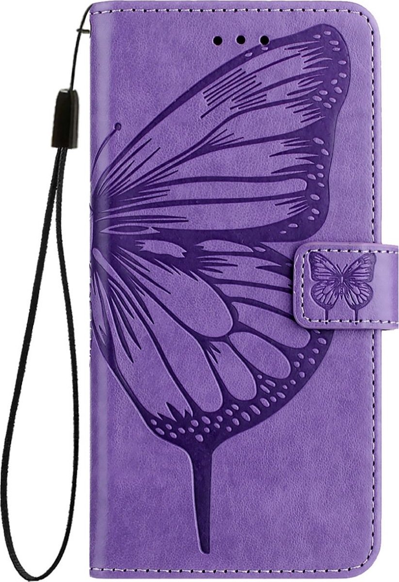 Mobigear Telefoonhoesje geschikt voor HONOR X7A Hoesje | Mobigear Butterfly Portemonnee | Pasjeshouder voor 3 Pasjes | Telefoonhoesje voor Pinpas / OV Kaart / Rijbewijs -