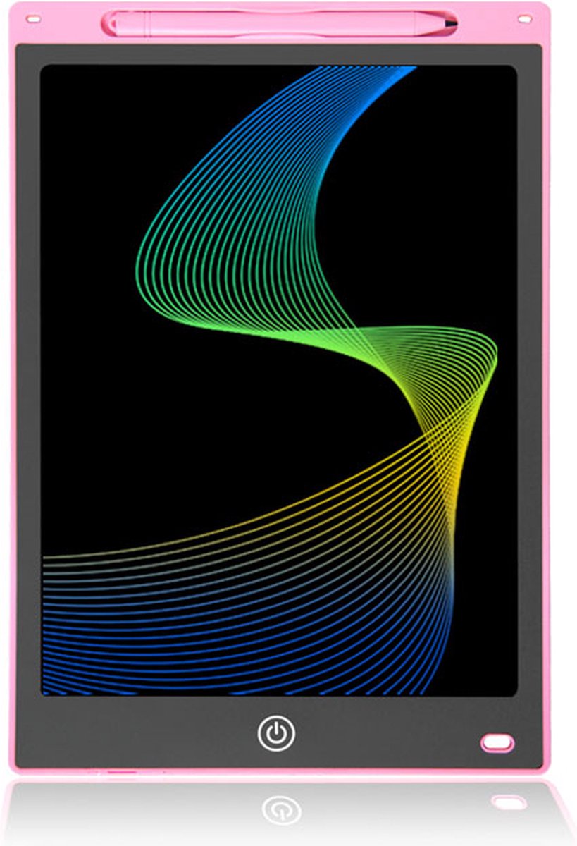 Niba Kinder Tekentablet roze - 12 inch/30,5 centimeter - Multi color scherm - Eindeloos plezier - Inclusief Batterij, Stylus en Vergrendelbare Wisbescherming