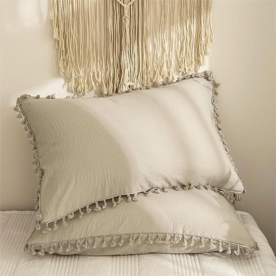 ATsense Set van 2 kussenslopen, 40 x 80 cm, 100% katoen, kleurrijk, kussensloop met ritssluiting, superzacht premium en hypoallergeen, super