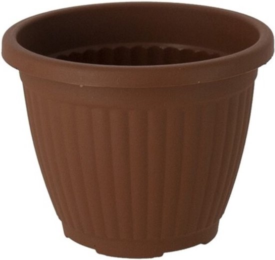 Bloempot Terra voor binnen & buiten - hoogwaardig kunststof - 12.5 x H 10 cm - set 4 stuks