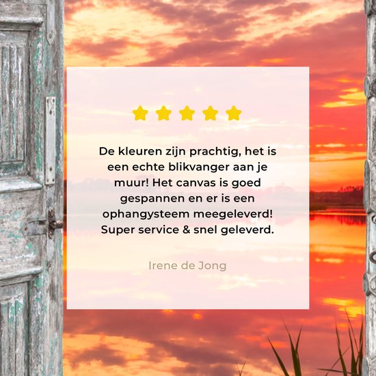 Tableau Peinture Paysage - Coucher de Soleil - Water - Transparent - 80x120 cm - Décoration murale